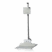 Vertical metal stand with white adjustable clamps and a flat base