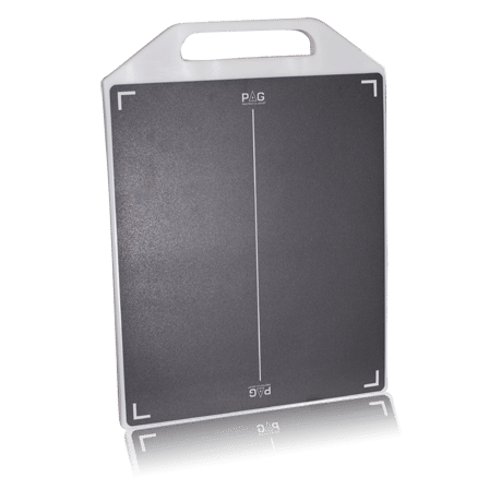 1 Rectangular black panel with a white handle, featuring a vertical center line and corner markers labeled “PAG.” Provide your feedback on BizChat