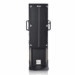 Front view of a vertical X-ray film holder with adjustable height scale, metal frame, and foot platform for upright radiographic positioning
