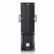 Front view of a vertical X-ray film holder with adjustable height scale, metal frame, and foot platform for upright radiographic positioning