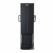 Front view of a vertical X-ray film holder with side handles and footrest, used for radiographic positioning.