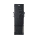 Front view of a black wall-mounted transformer cabinet with two side handles and metal base