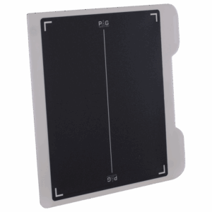 Black rectangular panel with white border and alignment markers labeled āPAGā at the top