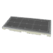 Angled view of a rectangular black panel with white grid lines inside a gray frame