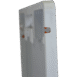 Angled view of a white panel with integrated tether slot and orange internal detail