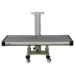 Horizontal mobile X-ray panel holder with a wide flat surface and four caster wheels.