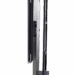 Side view of a vertical X-ray cassette holder with adjustable frame and base