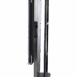 Side view of a vertical X-ray cassette holder with adjustable frame and base