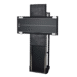 Front view of a wall-mounted X-ray film holder with black horizontal panel and adjustable vertical frame, designed for crosswise radiographic positioning