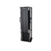 Angled view of a wall-mounted X-ray film holder with black front panel, side handle, and adjustable metal frame for radiographic imaging