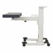 Close-up of locking mechanism on mobile X-ray panel stand with adjustment knob and bolts