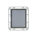 Front view of a white case with multiple side openings and a recessed compartment
