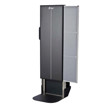 14x42-Mobile-Trans-Former-for-Konica-CR_2-1 Vertical X-ray cassette holder with protective cover and side panel