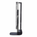 Slim side view of a mobile X-ray cassette holder with metal frame and base