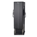 Tall, black wall-mounted transformer cabinet with handles on both sides