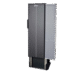 Angled view of a wall-mounted X-ray film holder with black front panel and partially visible gray cassette, designed for radiographic imaging