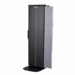 Angled view of a mobile X-ray cassette holder with black front panel and side frame