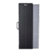 Front view of a wall-mounted X-ray film holder with black front panel, white alignment line, and partially visible gray cassette for radiographic imaging