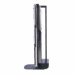 Side view of a mobile X-ray cassette holder with metal frame and base support