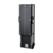 Black wall-mounted transformer cabinet with alignment markers, side handles, and metal base