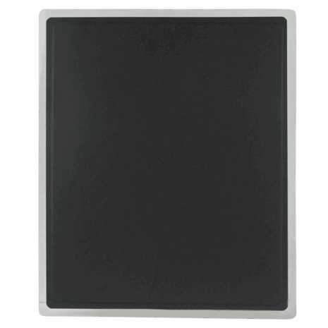 2-LB1417-FRONT Front view of a black flat panel detector inside a white holder