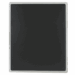Front view of a black flat panel detector inside a white holder