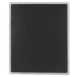 Front view of a black flat panel detector inside a white holder
