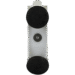 White holder with two large black circular pads and a central screw, viewed from the front.