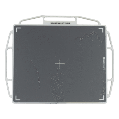 2-P3HNG_TUBE Gray imaging panel with a white frame, alignment markers, and multiple side handles labeled “Not a lifting device.”