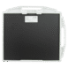 Back view of a carbon fiber X-ray grid in a white protective frame with two handles and a PAG label.