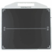 Radiographic grid with white frame and handle, positioned under an X-ray tube