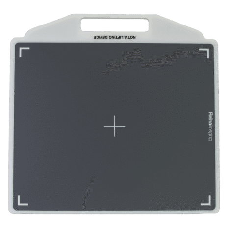 2-PBDRNG_TUBE Top view of a gray panel with white frame, integrated handle, and alignment markers.
