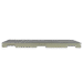 Side view of a low-profile rectangular panel with a white frame and gray surface