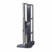 Mobile X-ray cassette holder with metal frame, wheels, and black front panel, shown at an angle