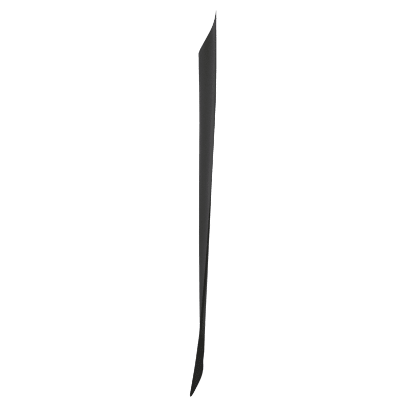 Slim black profile view of a flat panel detector holder