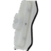 White wall-mounted holder with a curved black edge and a central protruding latch or knob.