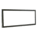 Empty rectangular metal frame with a thin border, angled view