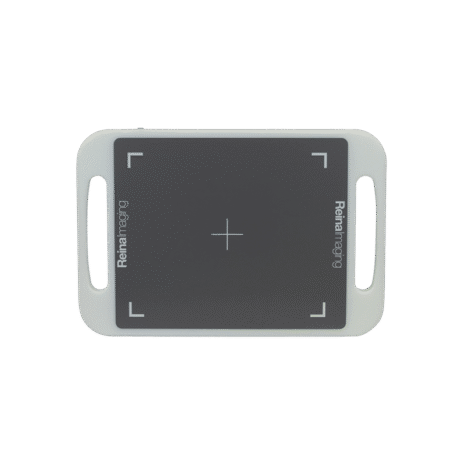 4-NDT2HFE_CROSS White protective case with handles and a black panel featuring a crosshair design