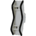 White wall-mounted holder with two curved black rubber grips and two visible screws.