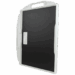 Angled view of a carbon fiber X-ray grid in a white protective frame with multiple handles and a PAG label on the back