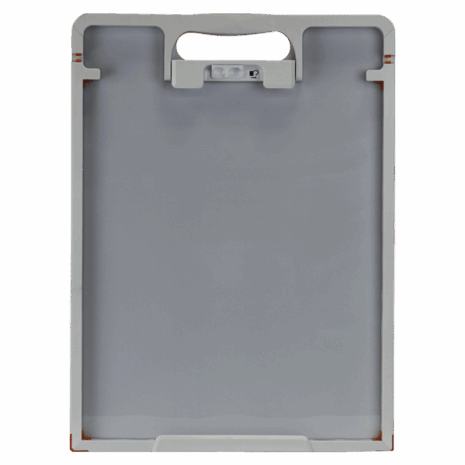 5-CCVNG14_BACK Gray imaging panel with a light gray frame, a built-in top handle, and recessed areas for secure placement.