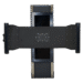 Front view of a tall cart with a wide horizontal panel and multiple mounting holes.