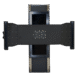 Front view of a tall cart with a wide horizontal panel and multiple mounting holes.