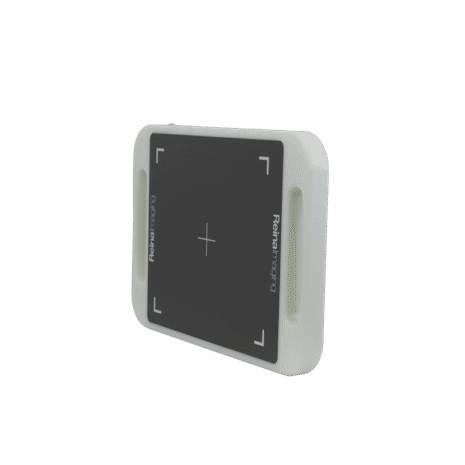 5-NDT2HFE_CROSS-HERO White protective case with handles and a black panel featuring a crosshair design