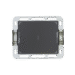 Rectangular gray imaging plate with a white frame and metal side clips, featuring a centered crosshair and corner markers.