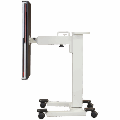 5-pospll-profile Side view of mobile X-ray panel stand with detector in vertical position