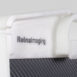 Close-up of a white frame with integrated handle and “Reina Imaging” branding above a black textured panel.