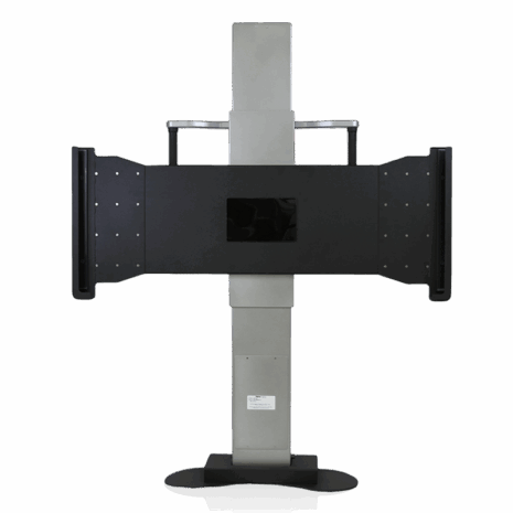 6-C-GL Front view of a tall equipment stand with wide black mounting panel featuring multiple attachment points