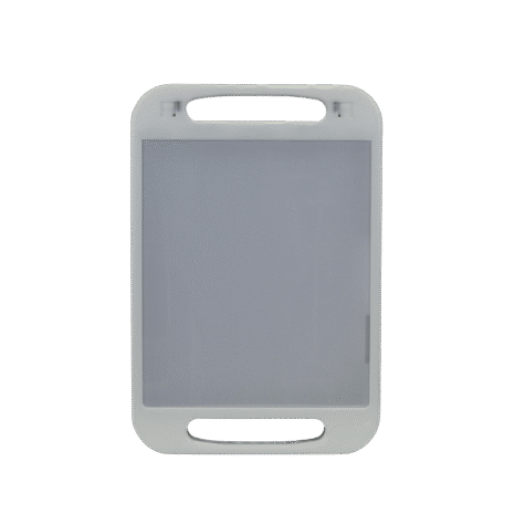 6-NDT2HFE_BACK White rectangular tablet case with handles on top and bottom