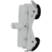 White adjustable holder with angled arms and black rubber pads, featuring multiple screws and a central mount.